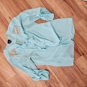 Sparkly button down top